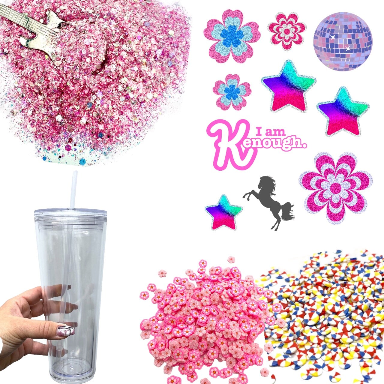 I Am Kenough Barbie-inspired Snow Globe Tumbler Starter Kit 24 oz