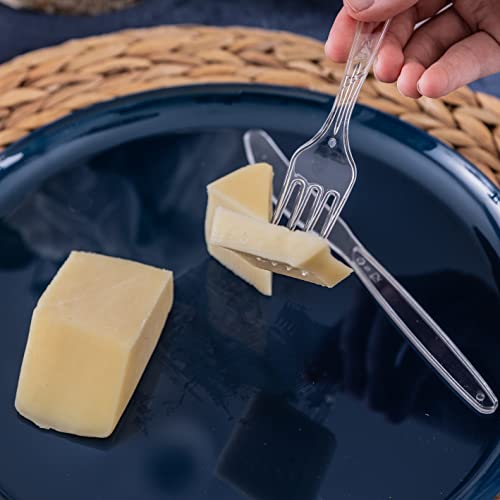 Disposable Cutlery set, SAPPHIRE Design, Clear Color, 360 Pieces: 180 Forks, 120 Spoons, 60 Knives