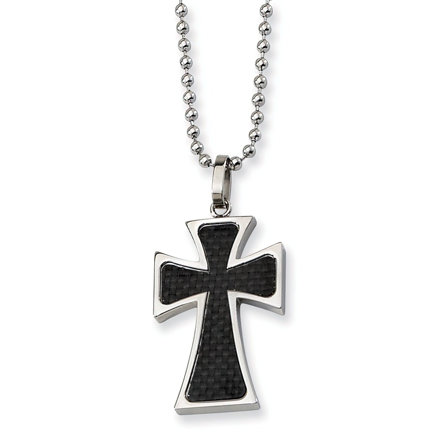 Men's black carbon on sale fiber cross necklace