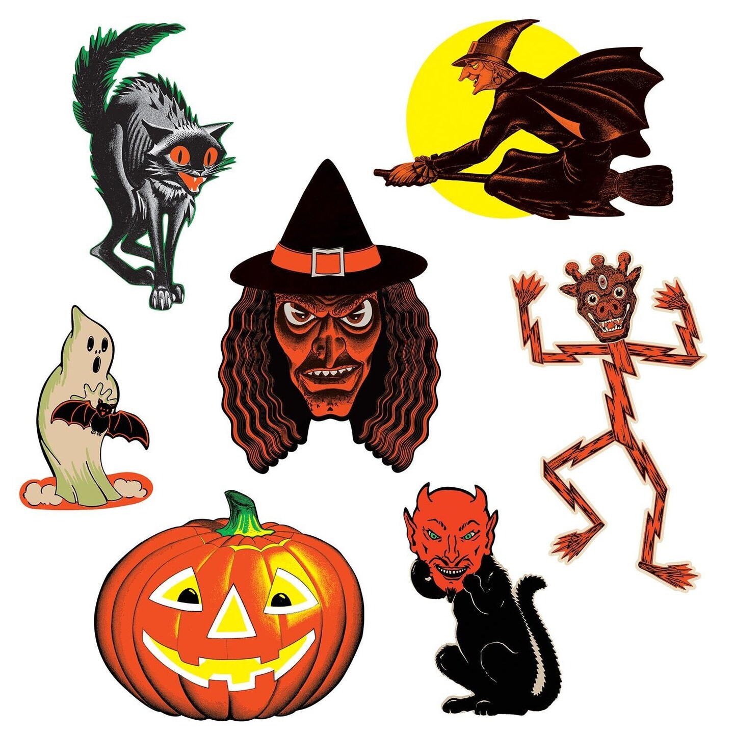 Vintage Halloween Classic Cutouts - 7 per Package