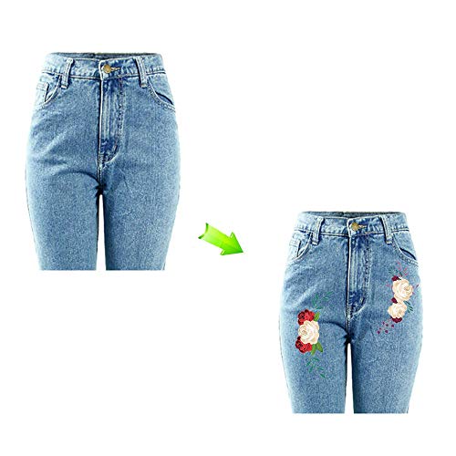 10 PCS Flower Iron on Sticker Heat Transfer Patches , Appliques Decals for T-Shirt Jeans Backpacks Jackets Dress Clothing Art Decoration Accessories