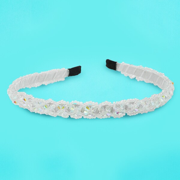 Faceted Floral Beaded Headband