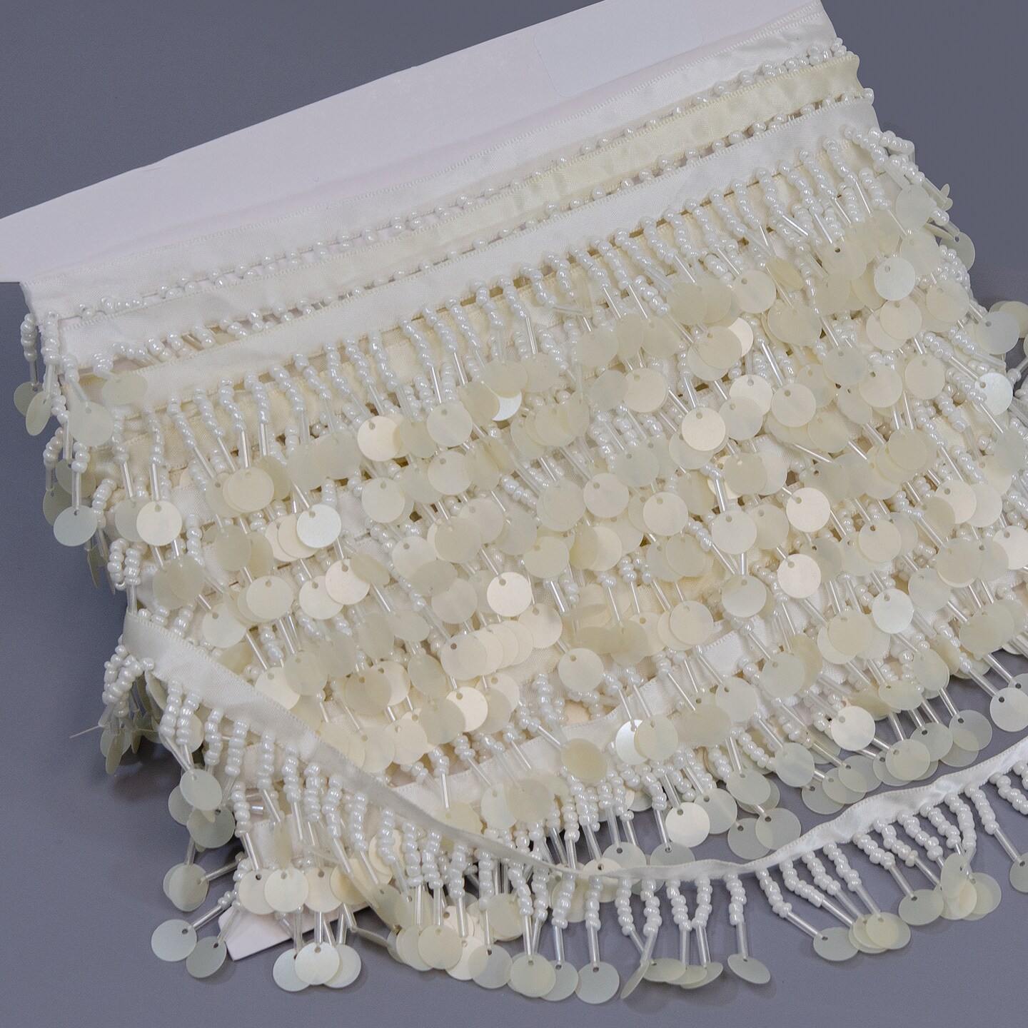 Lorraine 1-1/2&#x22; Beaded and Sequined Fringe Trim