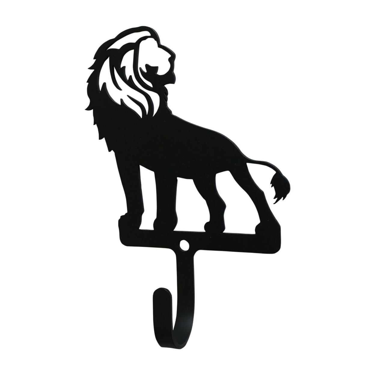 Village Wrought Iron Home Indoor Modern Decorative Black Lion - Wall Hook Small