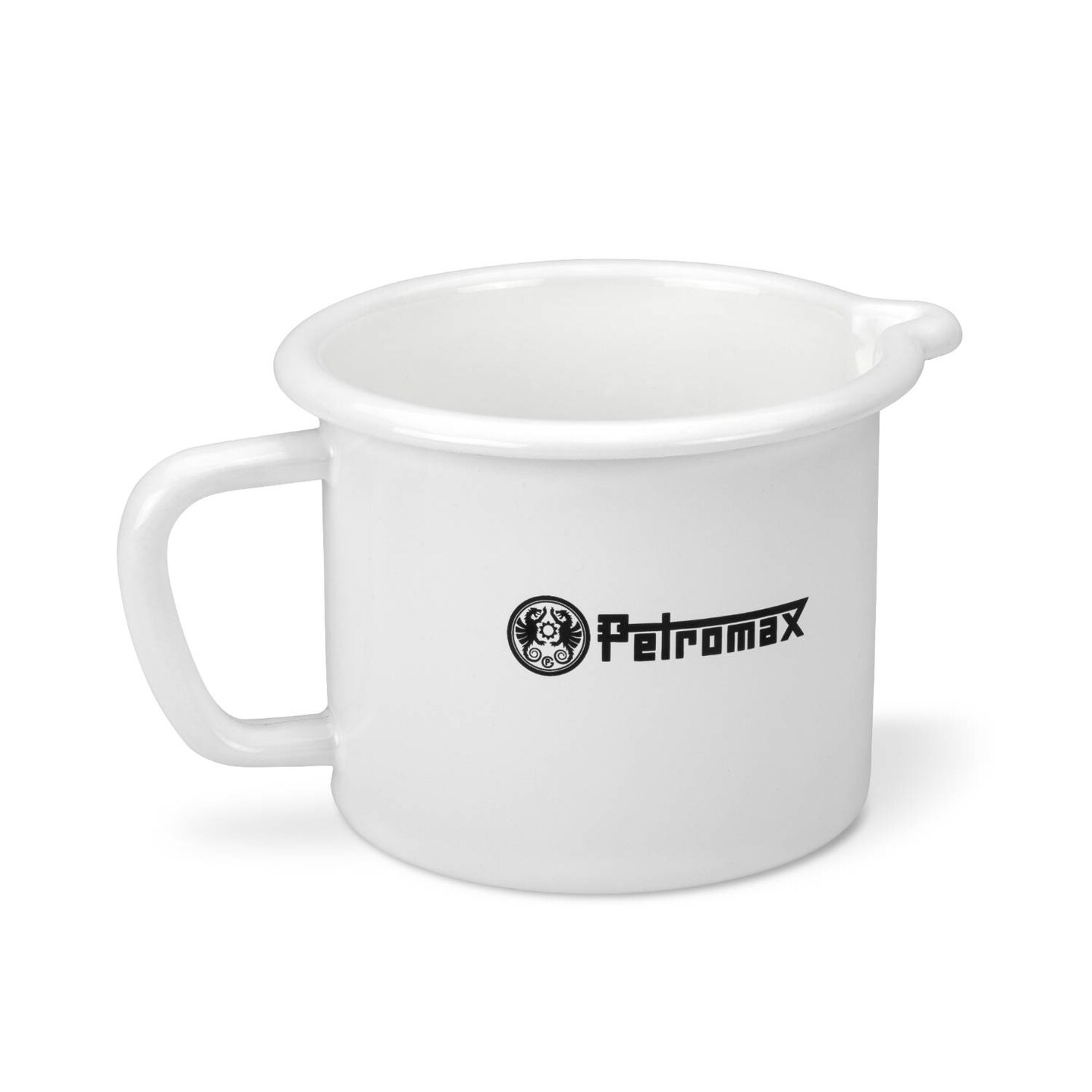 Petromax Warming Pot with Spout, Enameled Steel Saucepan for Heating Milk, Soup, Butter over Stove or Campfire