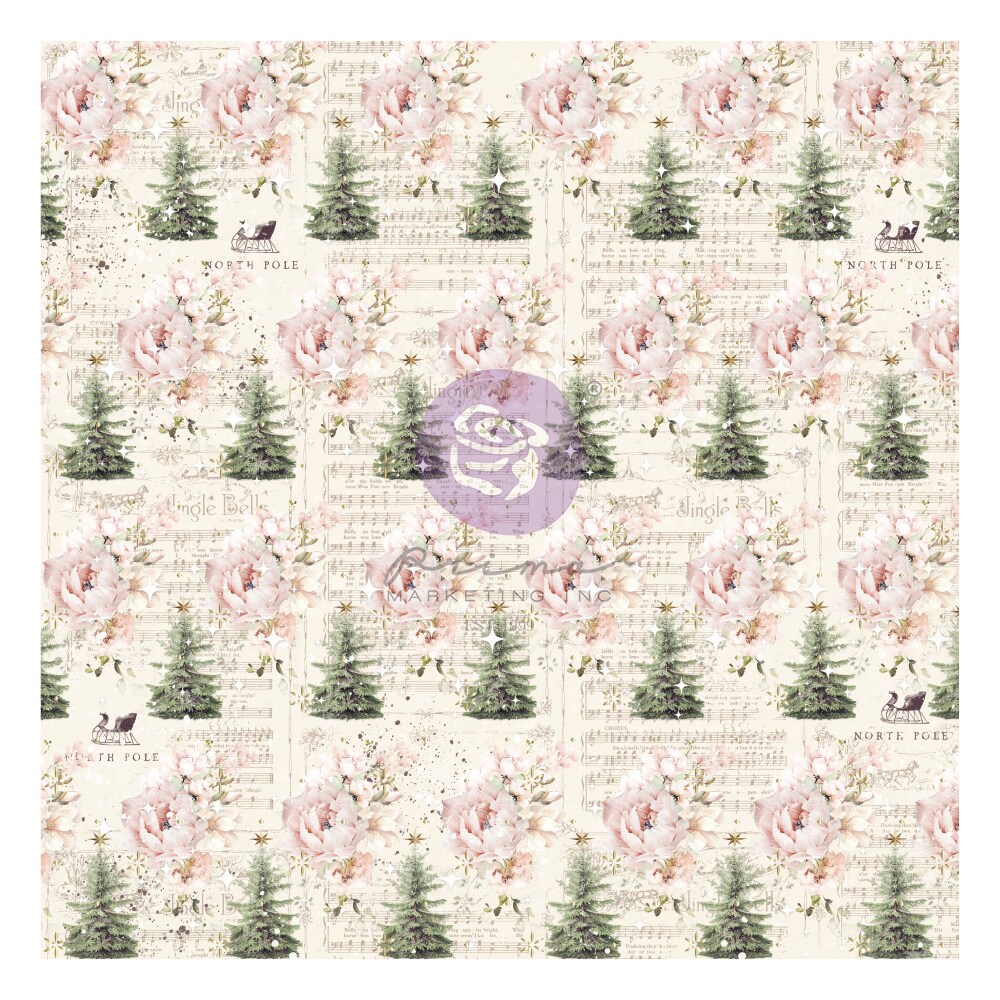 Christmas Market Collection Vellum -12&#x22;x12&#x22; w/ foil details / vellum Scrapbook Supplies Material For Craft Notebooksdecoupage Album Journals Planners Art Journaling Bullet