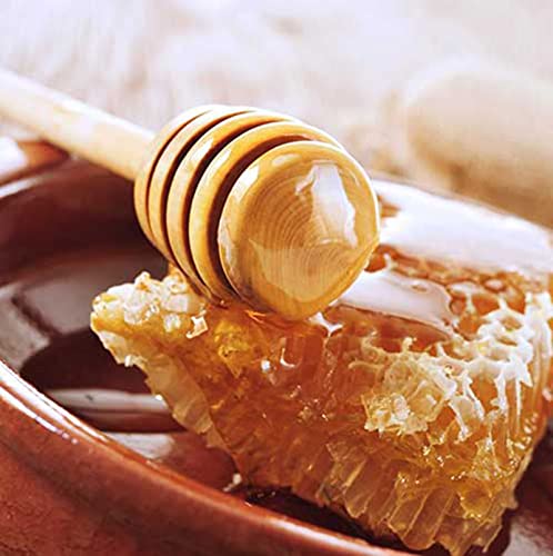 50 Pck Wooden Honey Dipper Stick  8CM Collecting Dispensing Drizzling Jam Portable Wedding Party