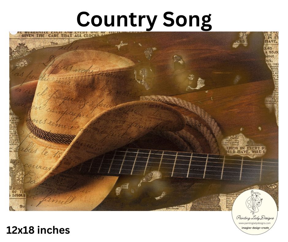 Country Song  - Art Decoupage and Mixed Media Papers (large)