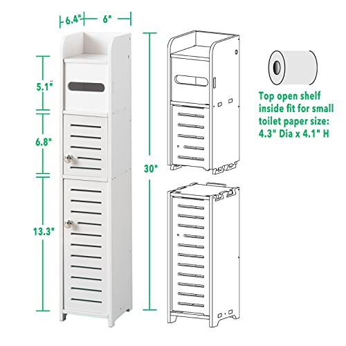TuoxinEM Corner Shelves for Bathroom Storage, Waterproof Toilet Paper  Holder Stand, White