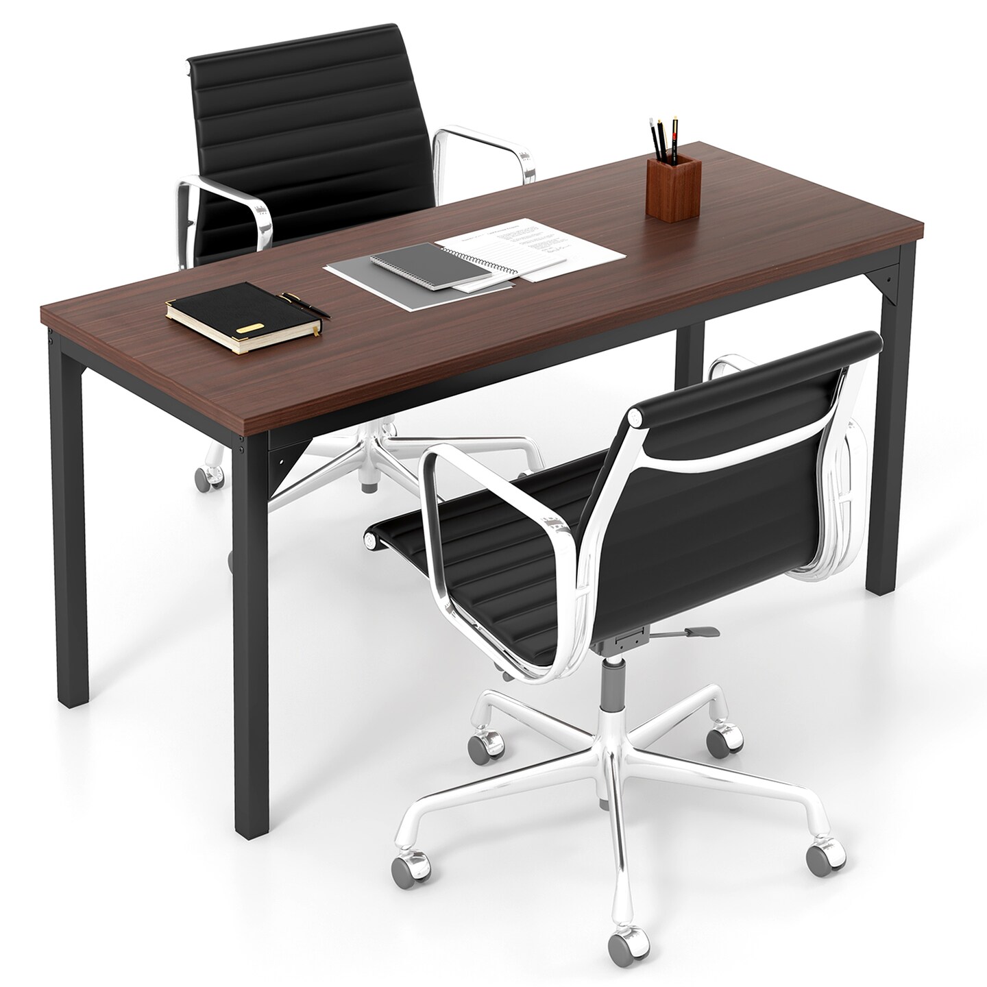 Costway 55&#x22; Conference Table Office Computer Study Desk Metal Base Meeting Room