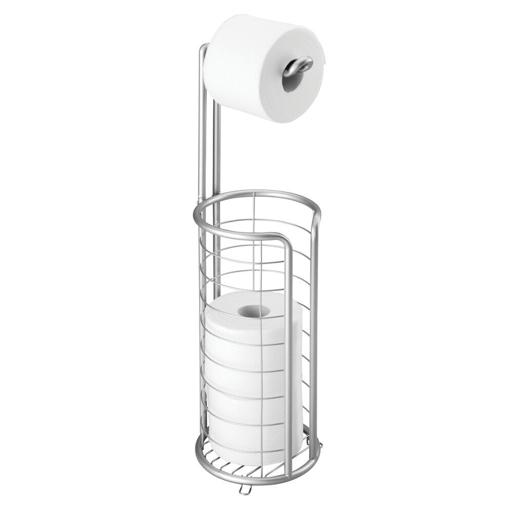 MDesign Toilet Tissue Paper Roll Holder / Dispenser, Stores 4