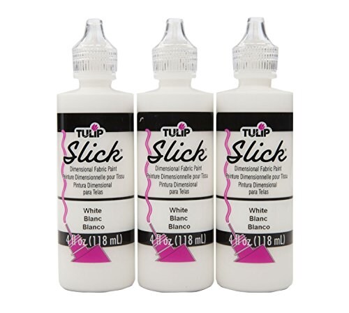 Dimensional Fabric Paint - Slick White, 4 oz per Bottle, 3-Pack (12 Fl Oz Total)