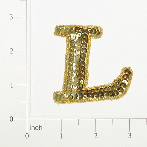 Letter L Sequin Applique/Patch, Color: Gold | Michaels