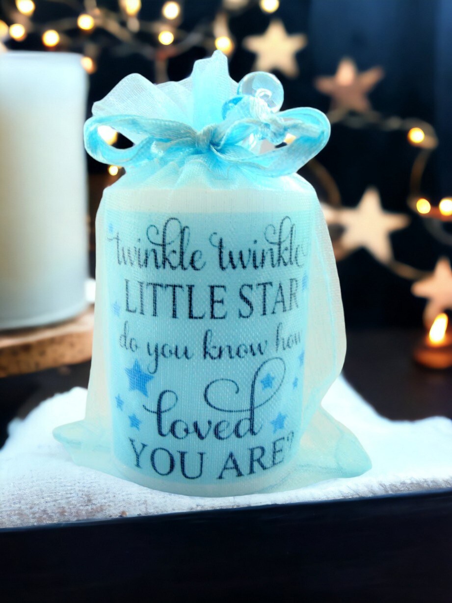 10 Twinkle Twinkle Little Star Baby Shower Favors, Candles, Baby