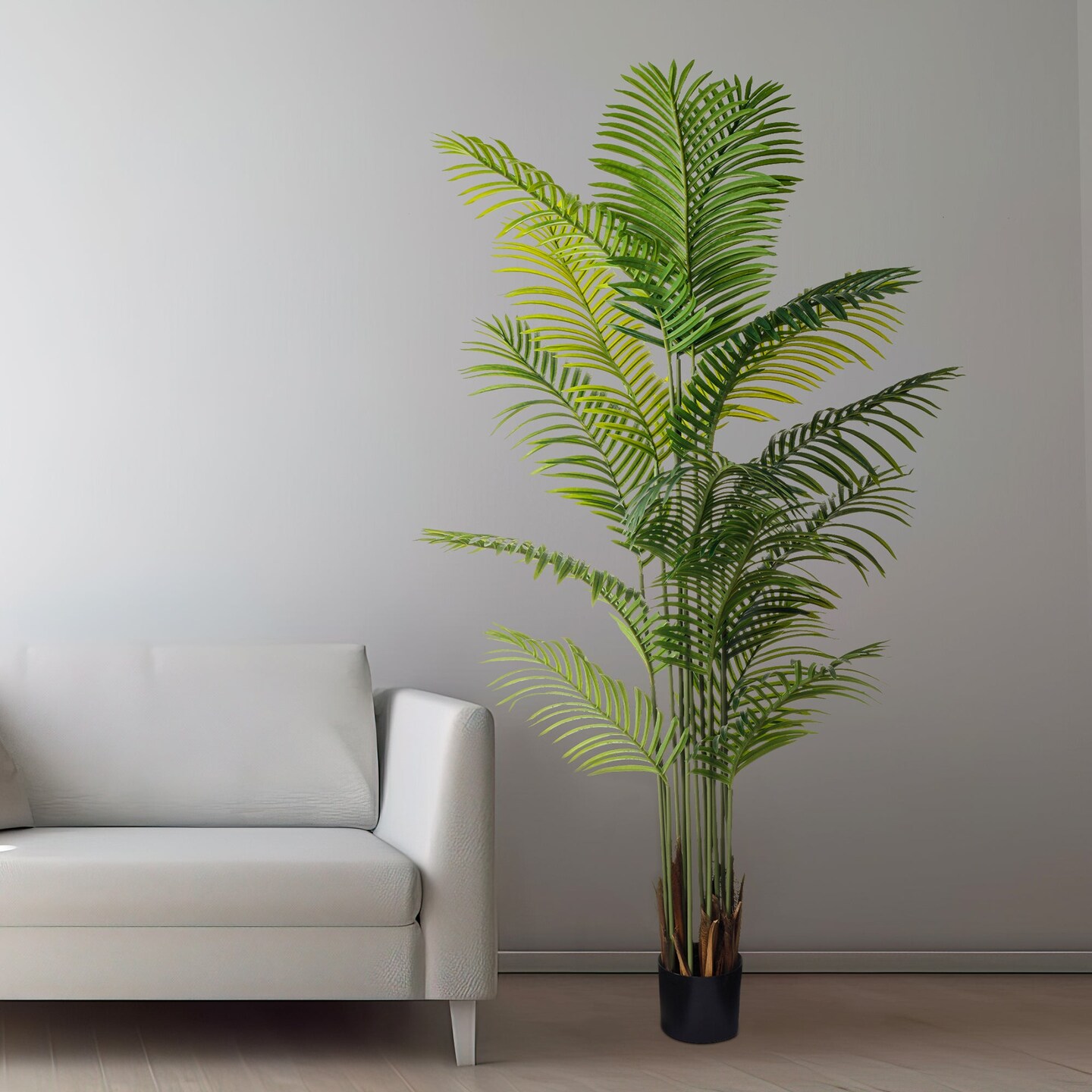 72&#x22; Artificial Palm Tree in Black Pot