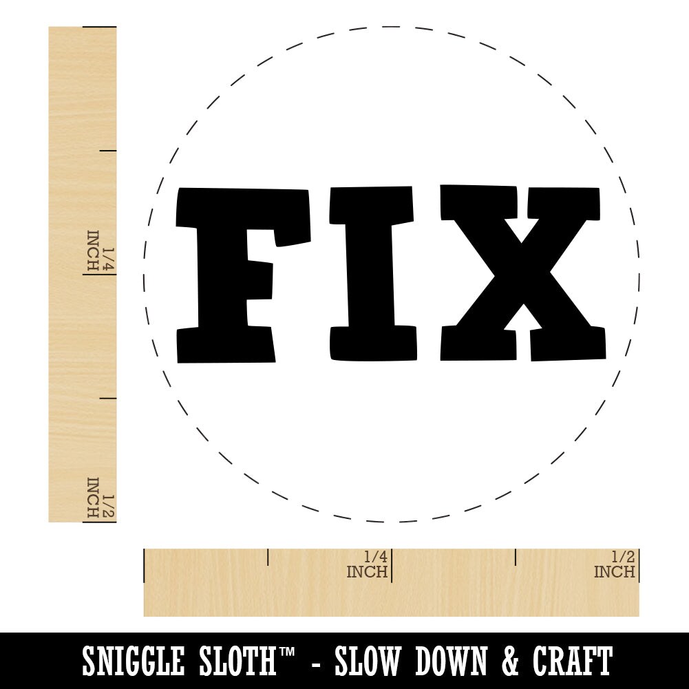 Fix Fun Text Rubber Stamp for Stamping Crafting Planners