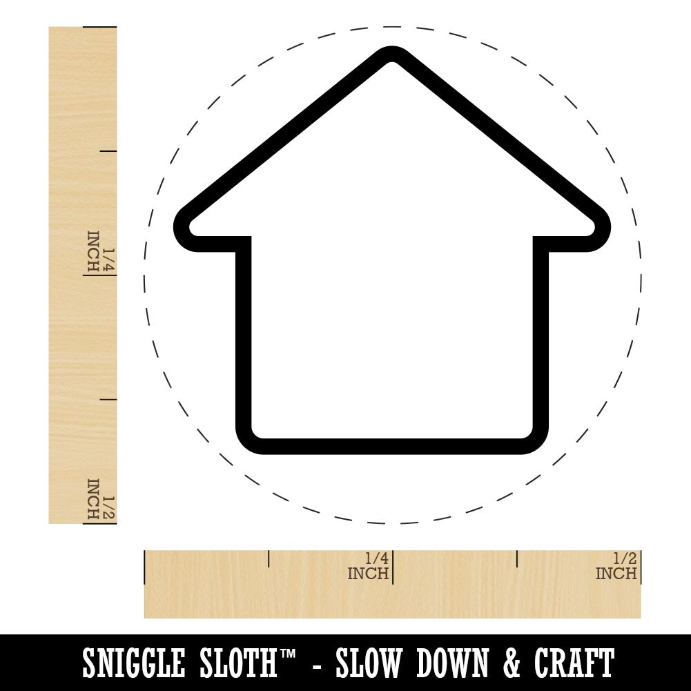 House Home Outline Rubber Stamp for Stamping Crafting Planners