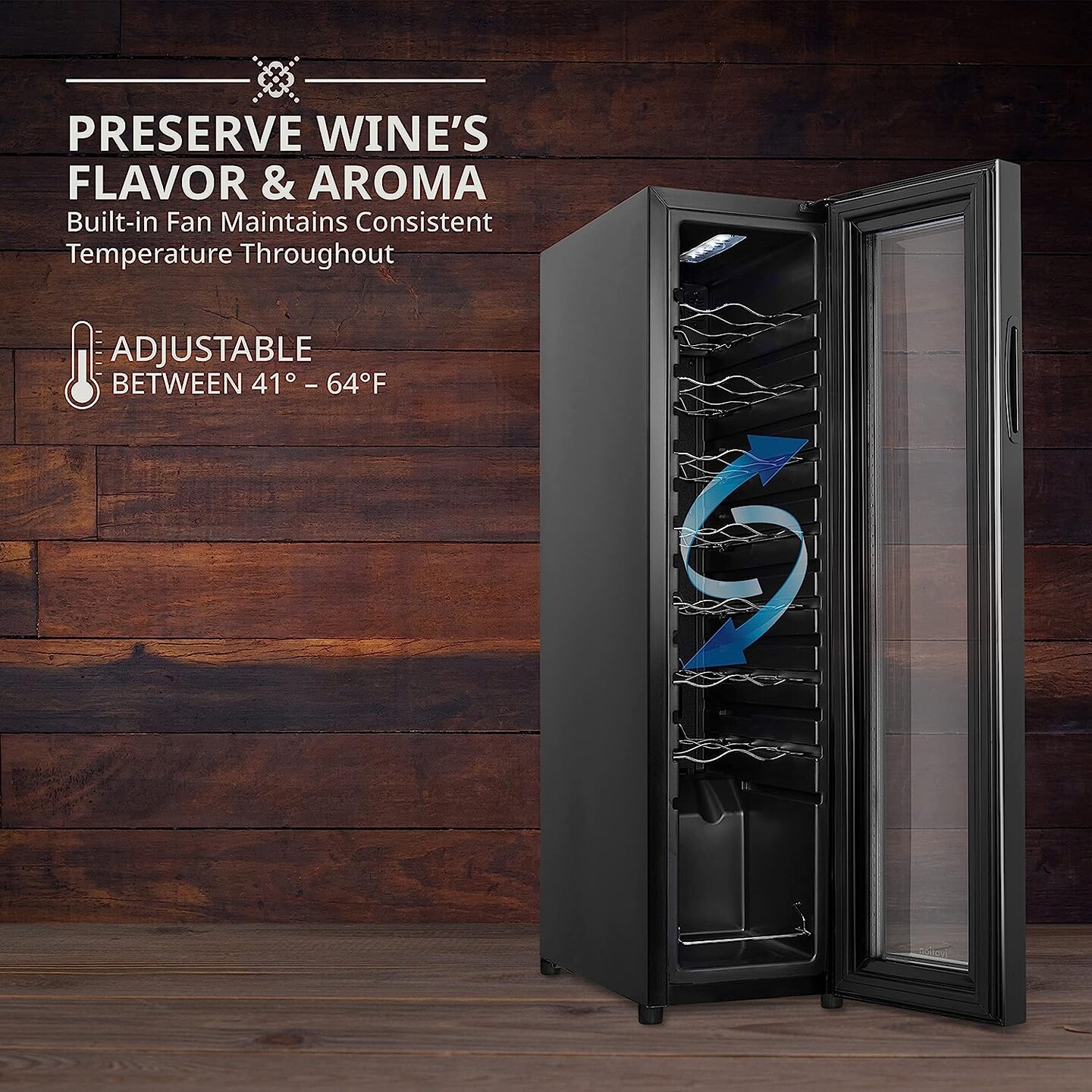 Ivation Large Wine Cooler, Freestanding Wine Fridge with Lock