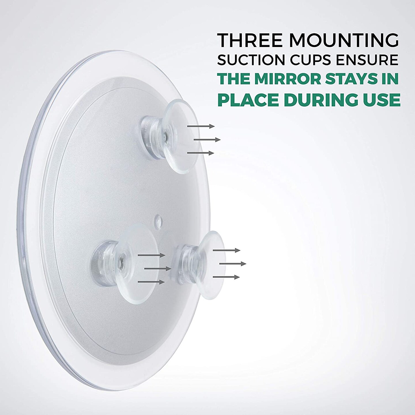 DB Tech 10" Magnifying Mirror, 8X Travel Makeup Mirror w/Suction Cup & Tweezers