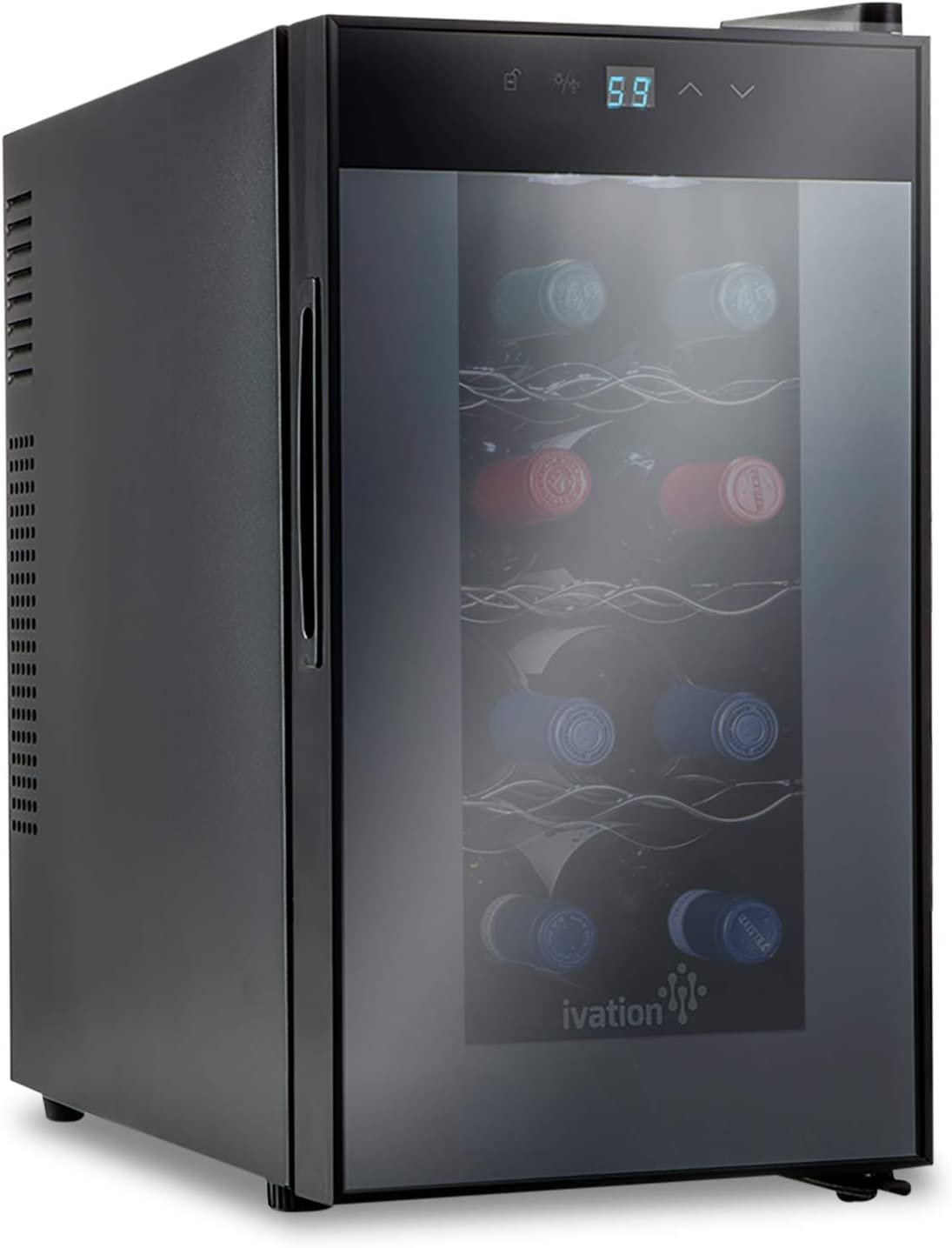 Ivation 8-Bottle Thermoelectric Wine Cooler, Freestanding Wine Fridge