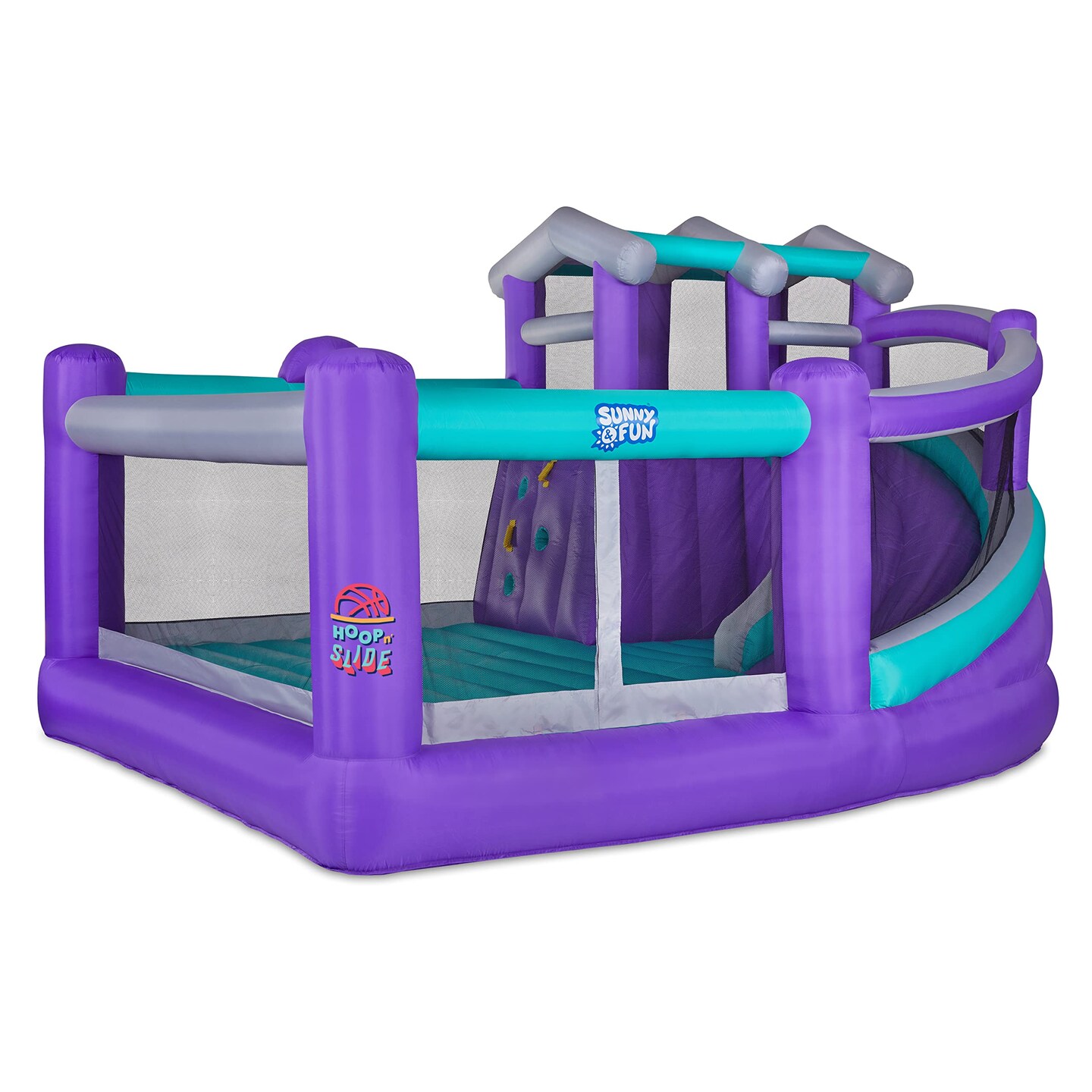 Sunny & Fun Bounce House, Inflatable Bouncy House with Slide with Included Air Pump & Carrying Case