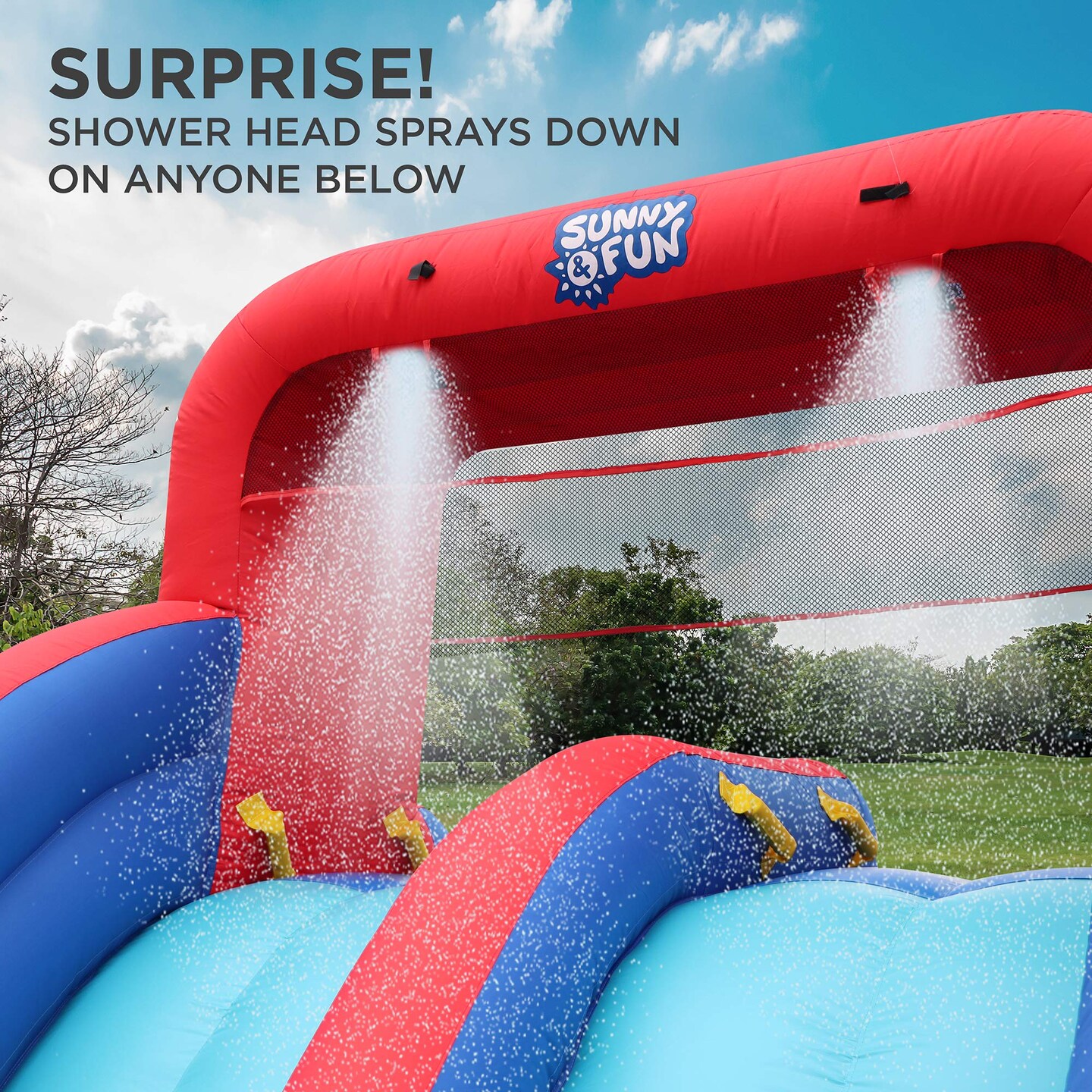 Sunny & Fun Inflatable Kids Backyard Dual Racing Water Slide Park