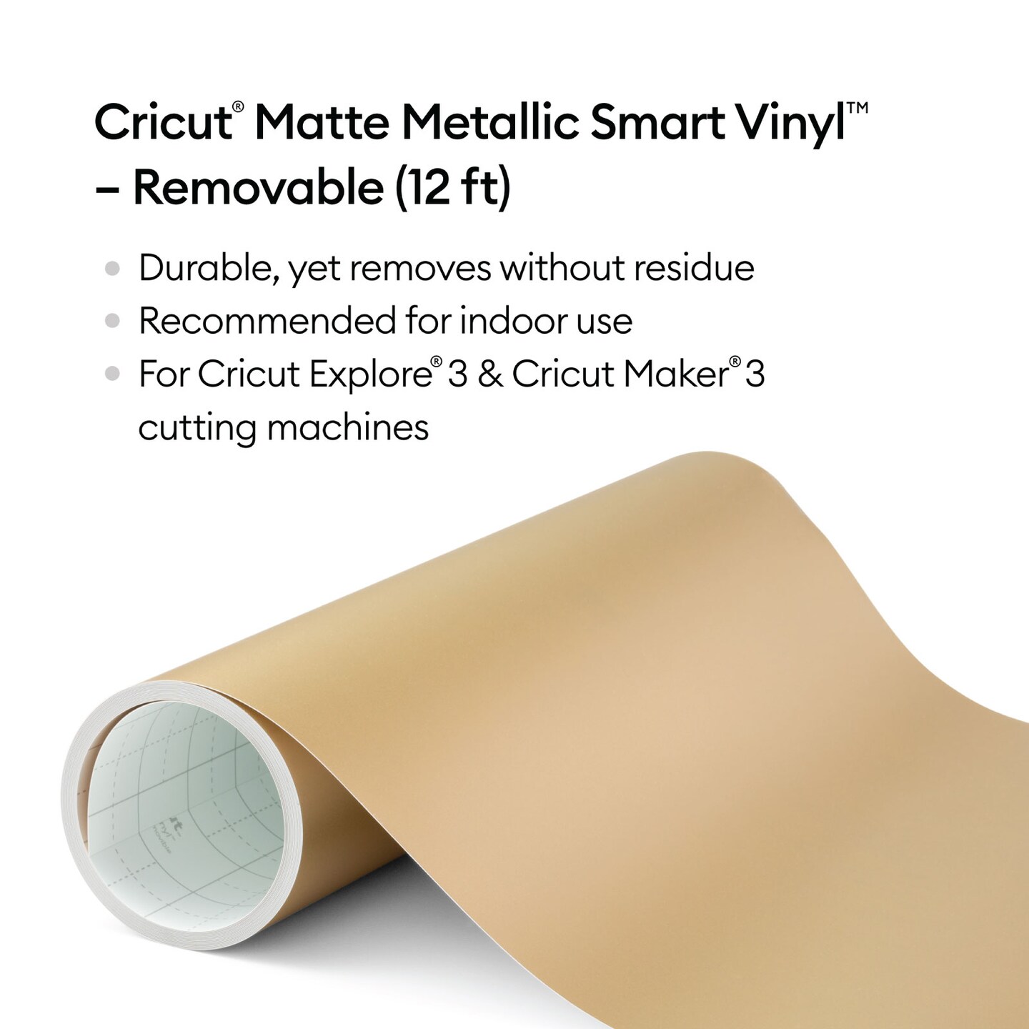 Cricut Smart Vinyl Matte Metallic – 12 ft Champagne 2008551 - Best Buy