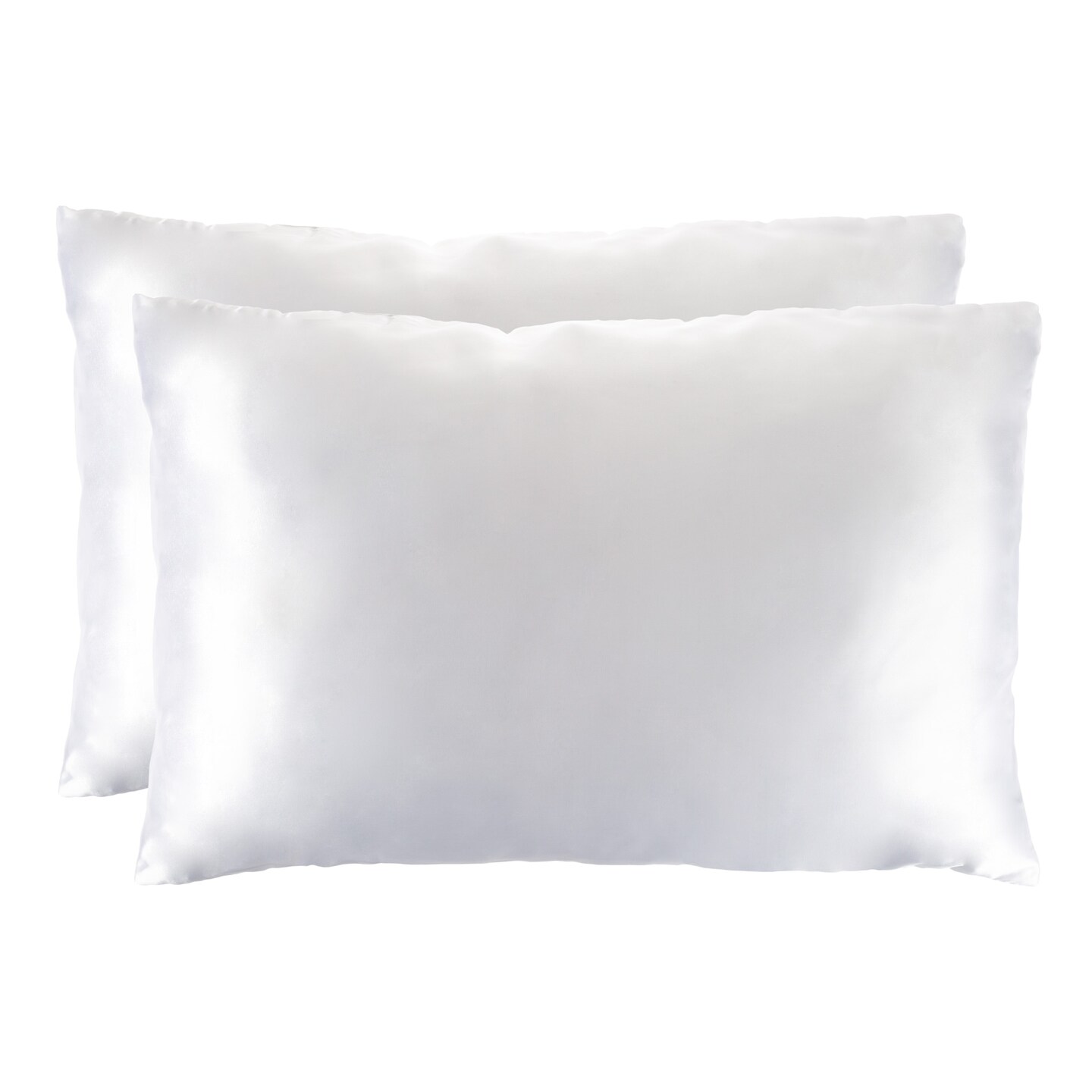 Lavish Home Set of 2 Soft and Silky Satin Microfiber Pillowcases Hair and Skin Pillow Covers Hidden Zippers