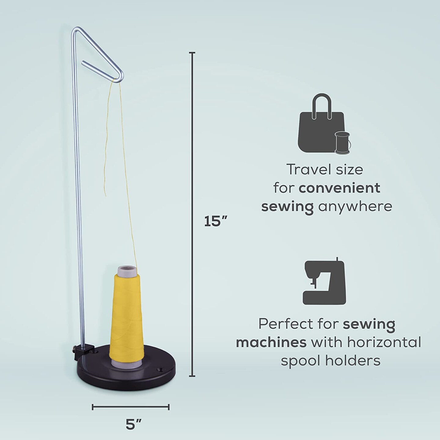 JumblCrafts Single Thread Spool Holder – for Feeding While Sewing, for Various-Sized Spools
