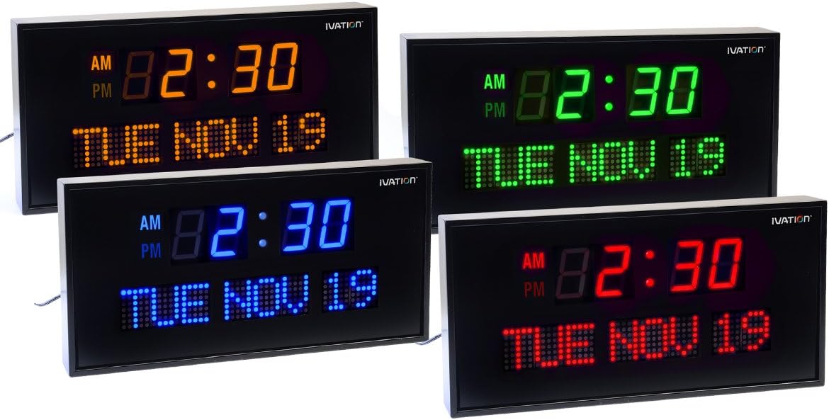 Ivation Huge 22 Inch Large Big Oversized Digital LED Wall Clock