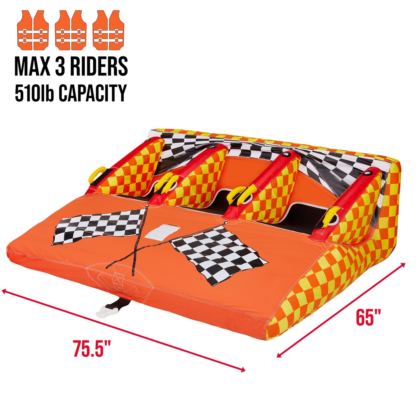 Sunny & Fun Boat Tubes and Towables, Water Tube for boating tube with Air Pump & Tow Rope Included