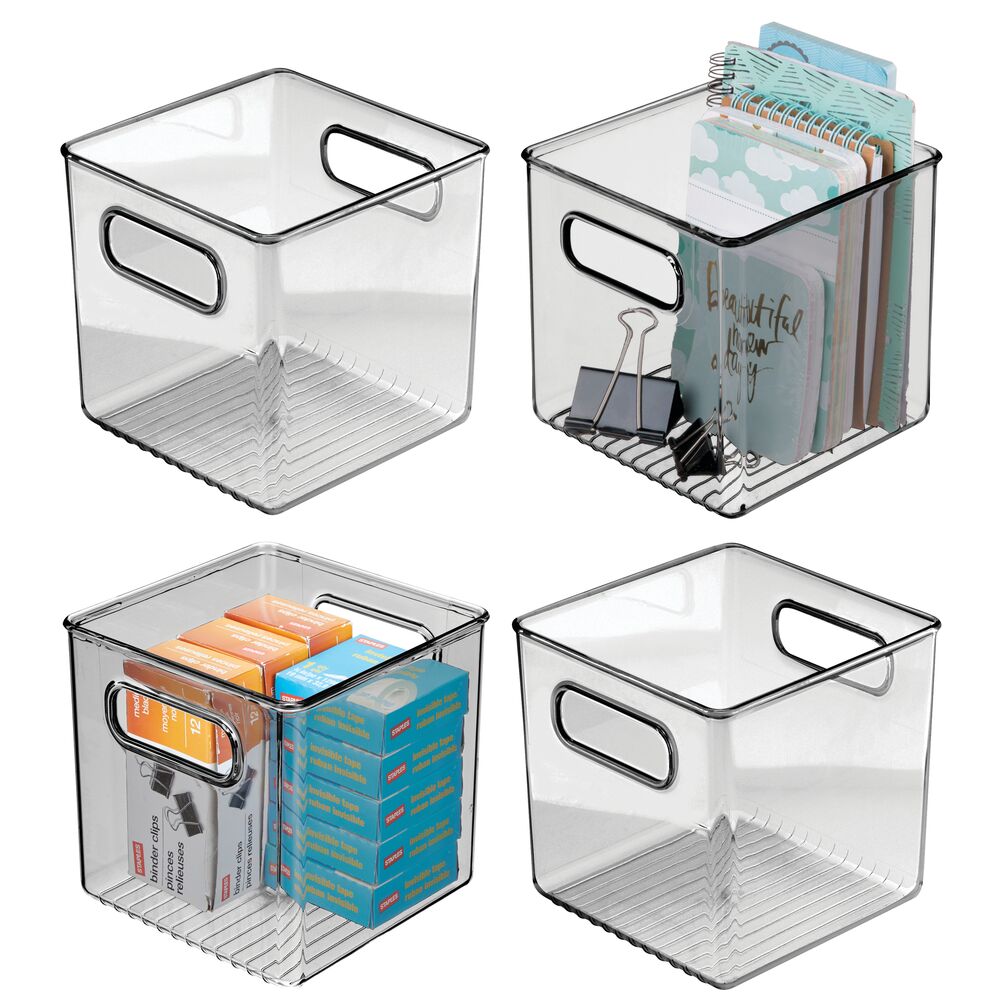 mDesign Large Plastic Household Storage Organizer Bin with Handles