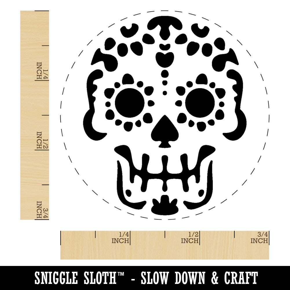 Mexican Day of the Dead Sugar Skull Skeleton Rubber Stamp for