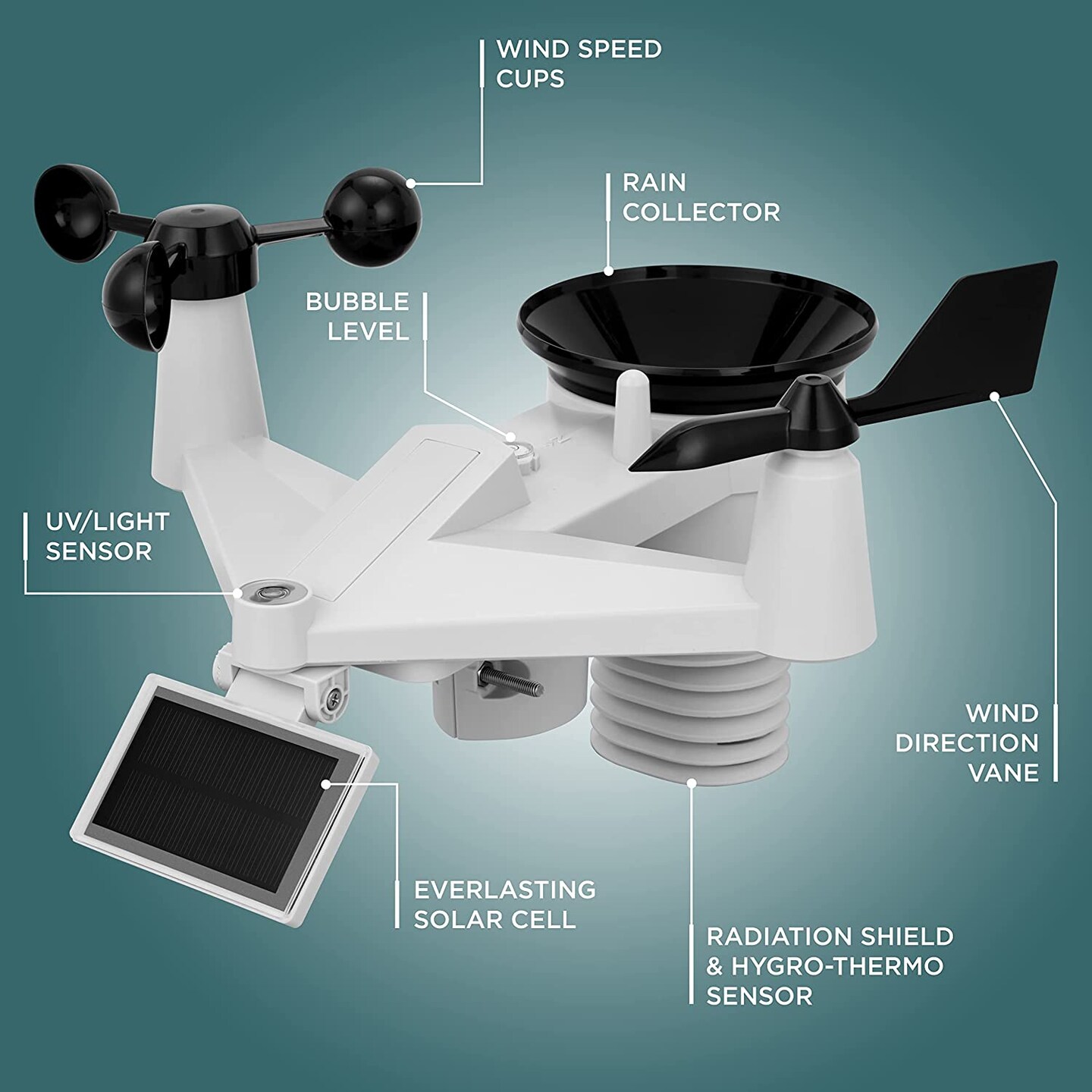 Logia 7-in-1 Wireless Weather Station 19&#x22; with 8-Day Forecast