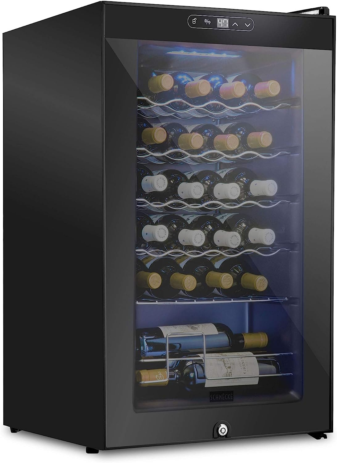 Schmecke 24-Bottle Wine Fridge, Freestanding Wine Refrigerator, Small Wine Cooler