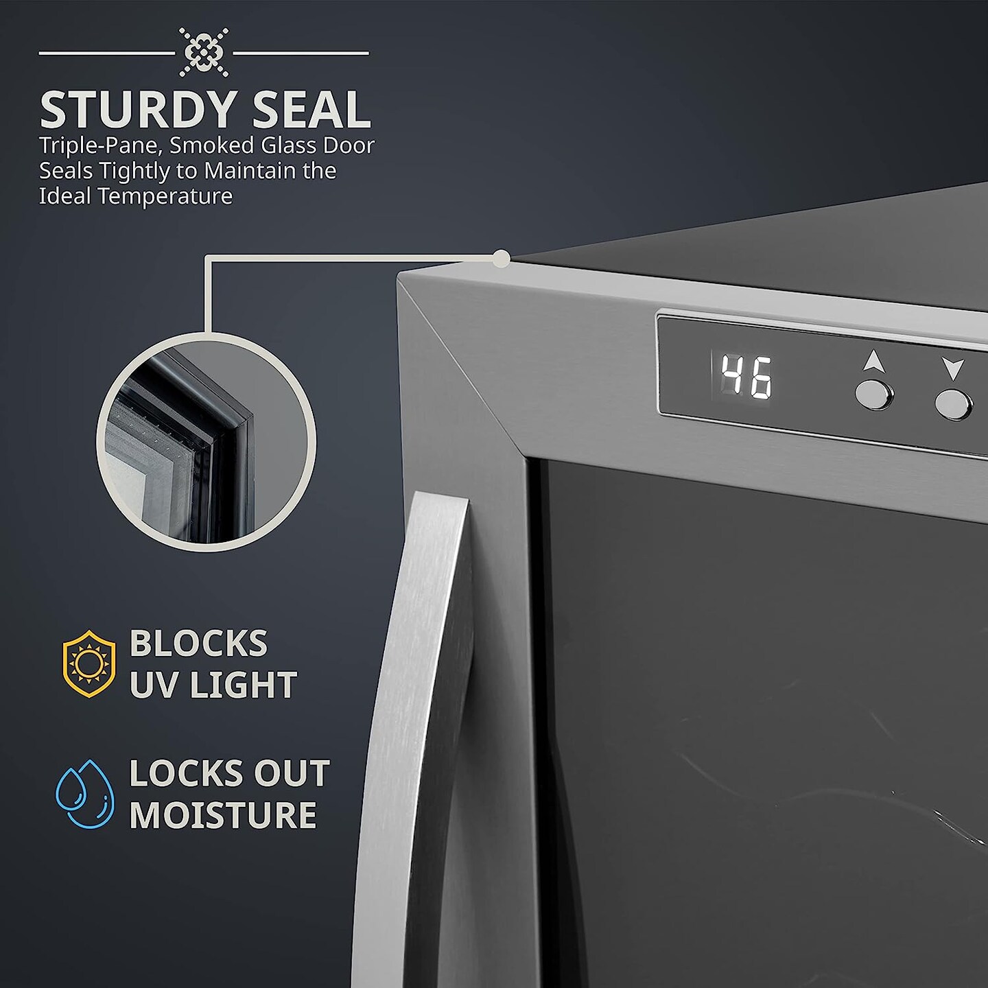 Schmecke 12-Bottle Thermoelectric Wine Cooler, Stainless Steel Freestanding Wine Fridge