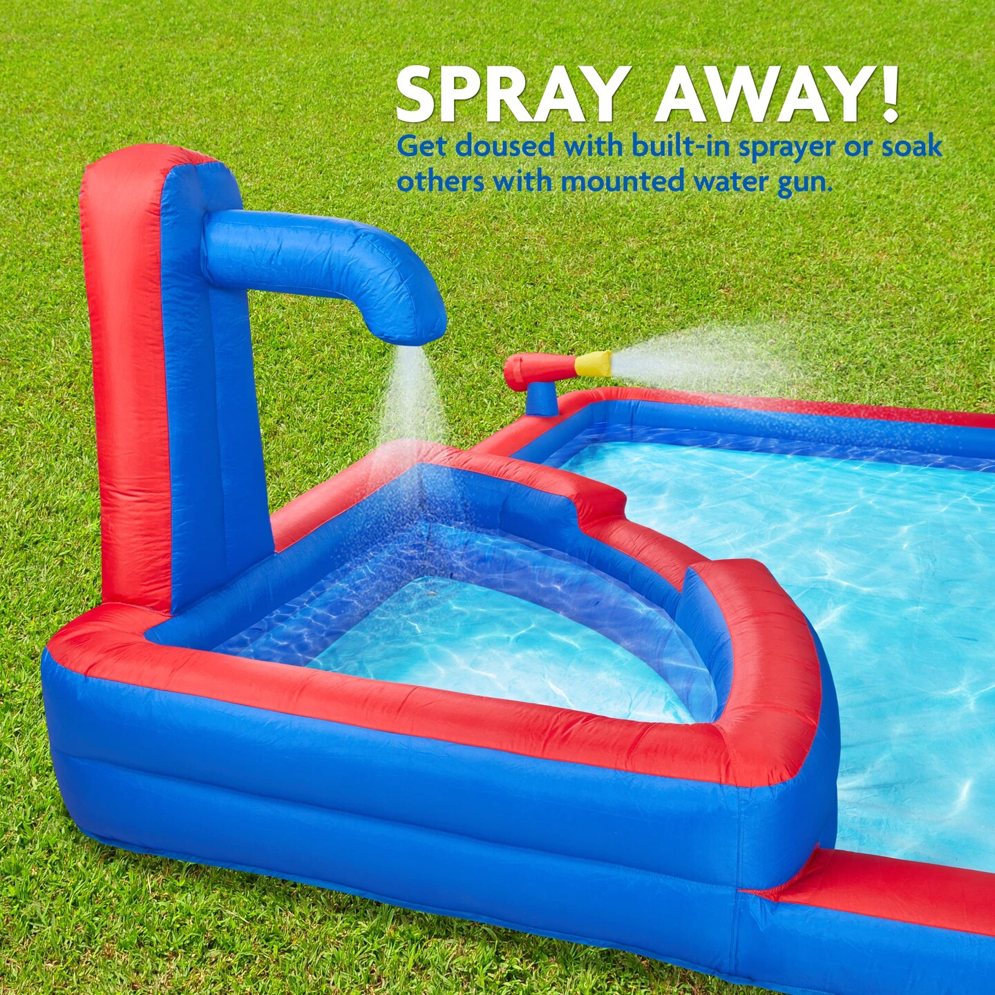 Sunny & Fun Inflatable Water Slide, Waterslide for Kids Backyard with Air Pump & Carrying Case