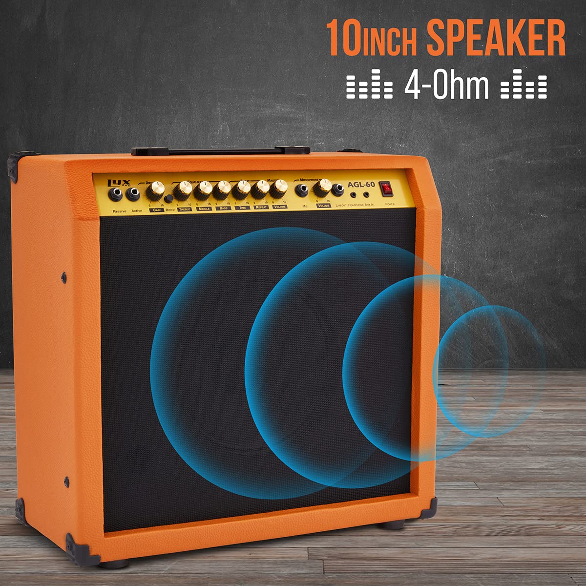 LyxPro Electric Guitar Amp, 60 Watt Portable Amplifier