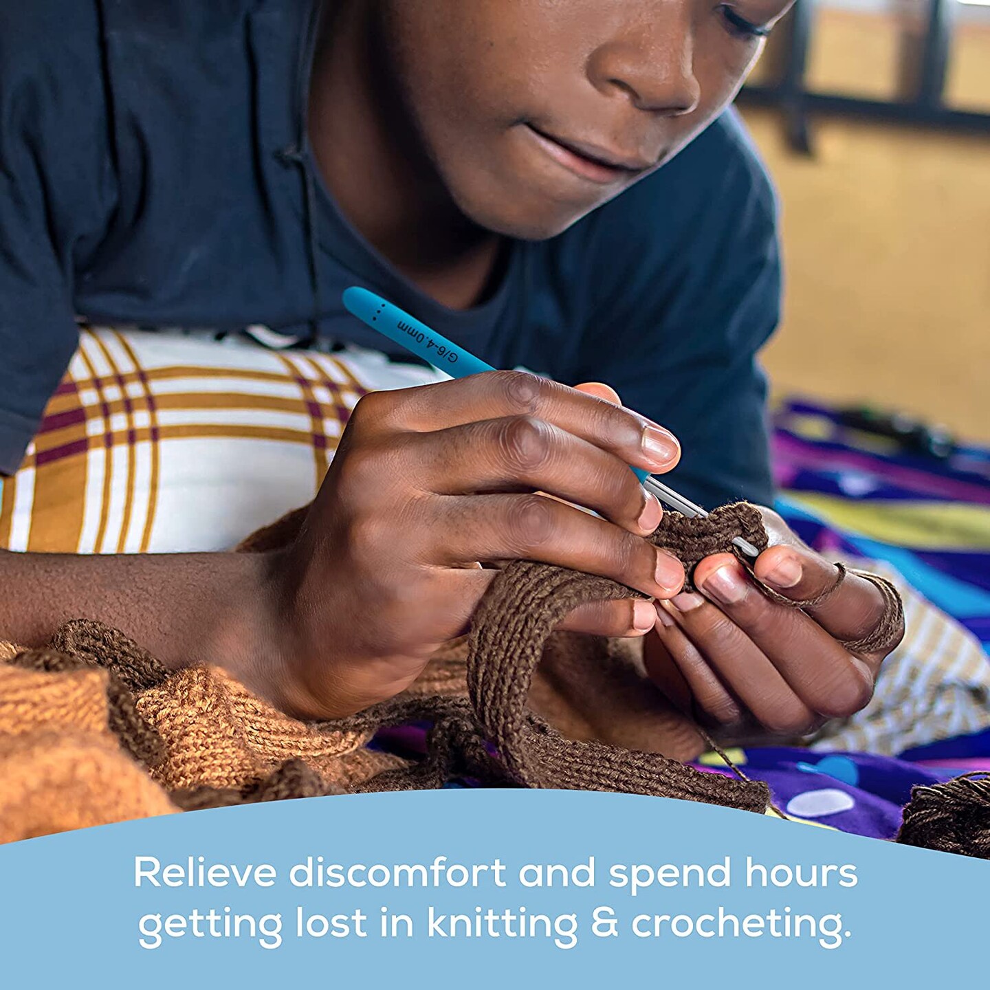 JumblCrafts Crochet Hook Set, 12 Colorful Ergonomic Crochet Hooks for Beginners and Experts