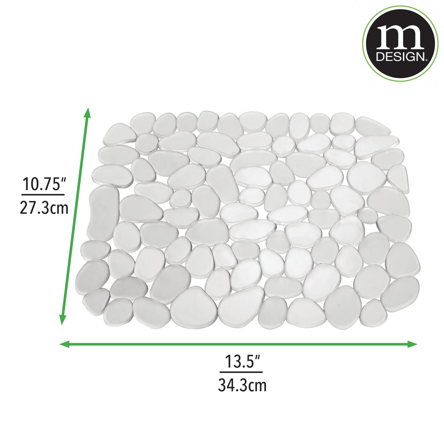 mDesign Kitchen Sink Protector Mat - Pebble Design - Small, 2 Pack