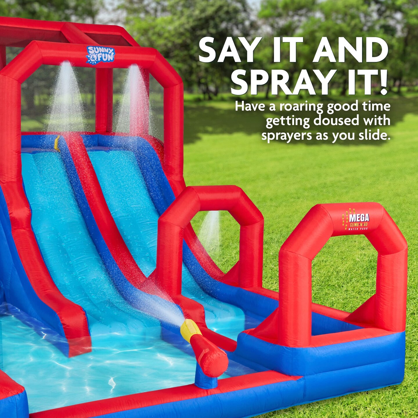 Sunny &#x26; Fun Mega Inflatable Kids Backyard Water Slide Park