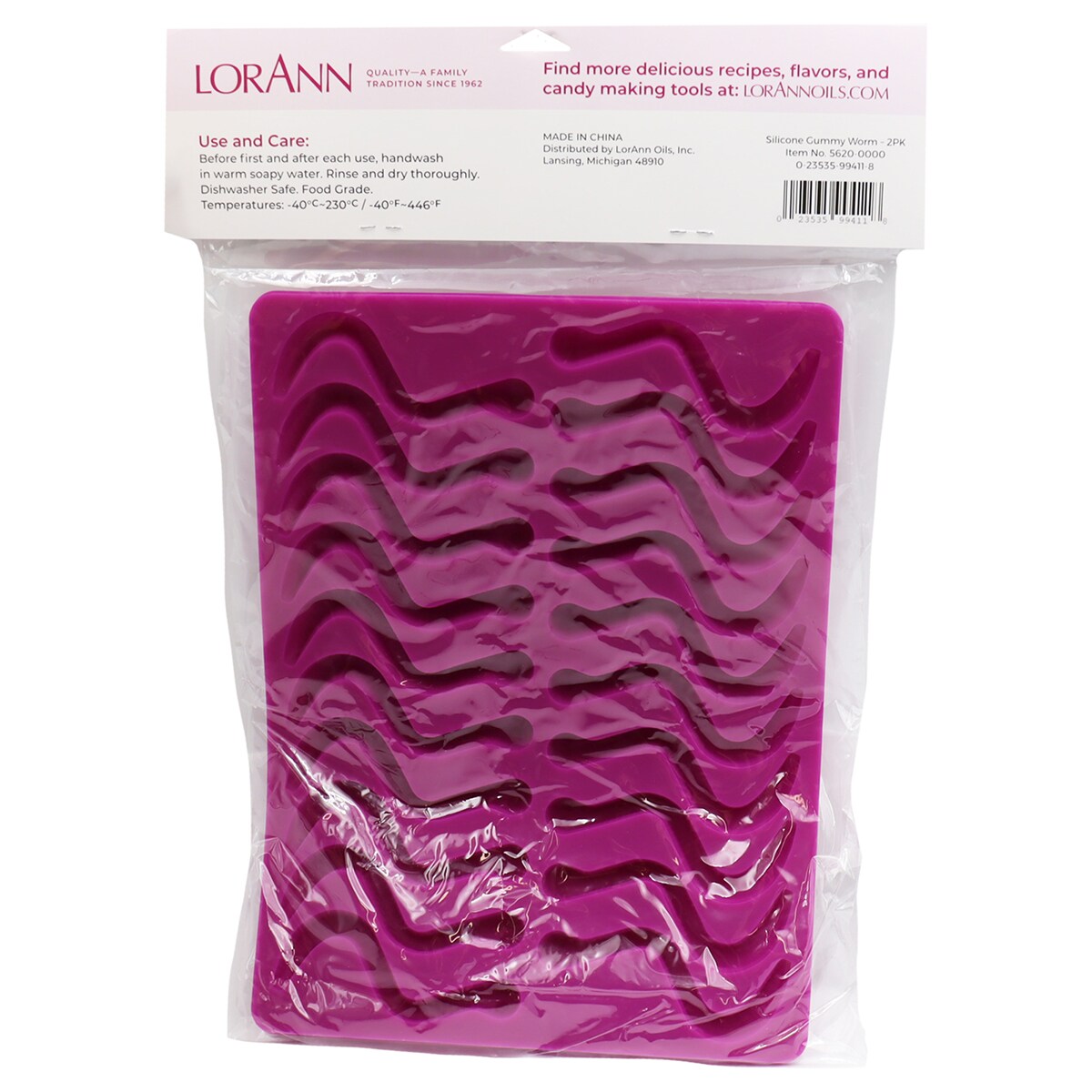 LorAnn Oils Silicone Gummy Worm Molds, 2-Pack