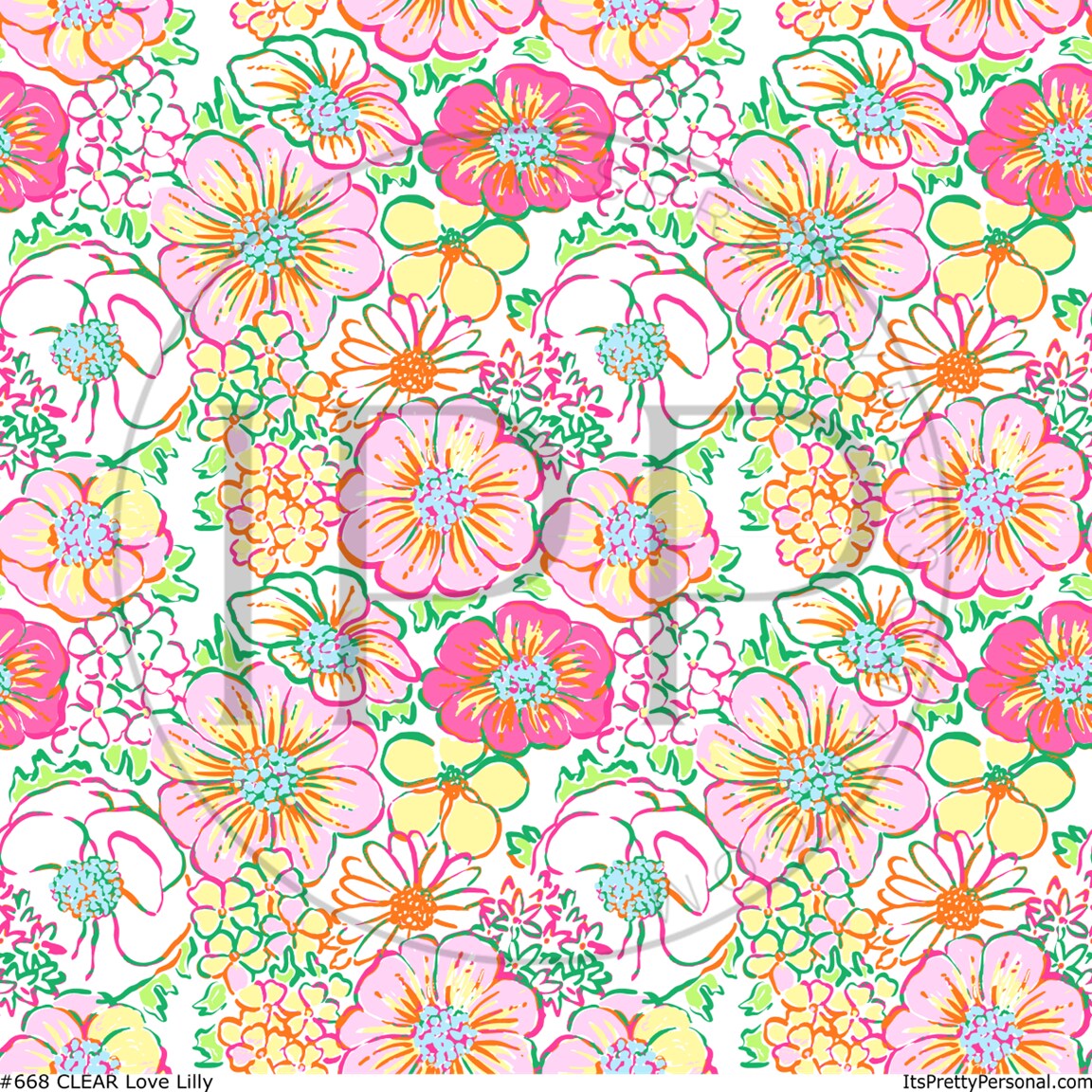 #668 CLEAR Love Lilly 12x12 Pattern Vinyl