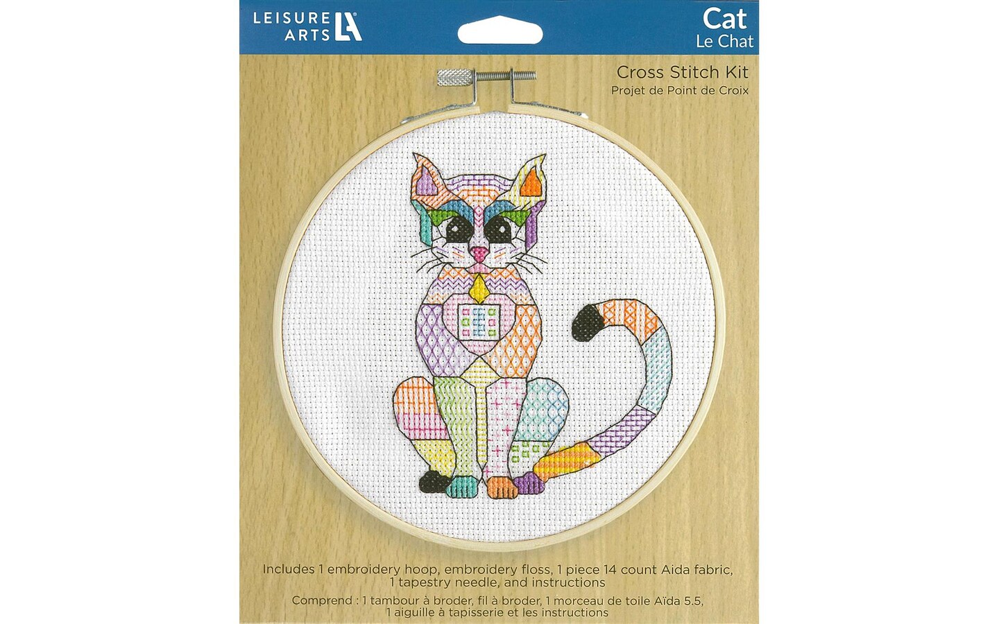 Leisure Arts Kit Cross Stitch 6&#x22; Cat