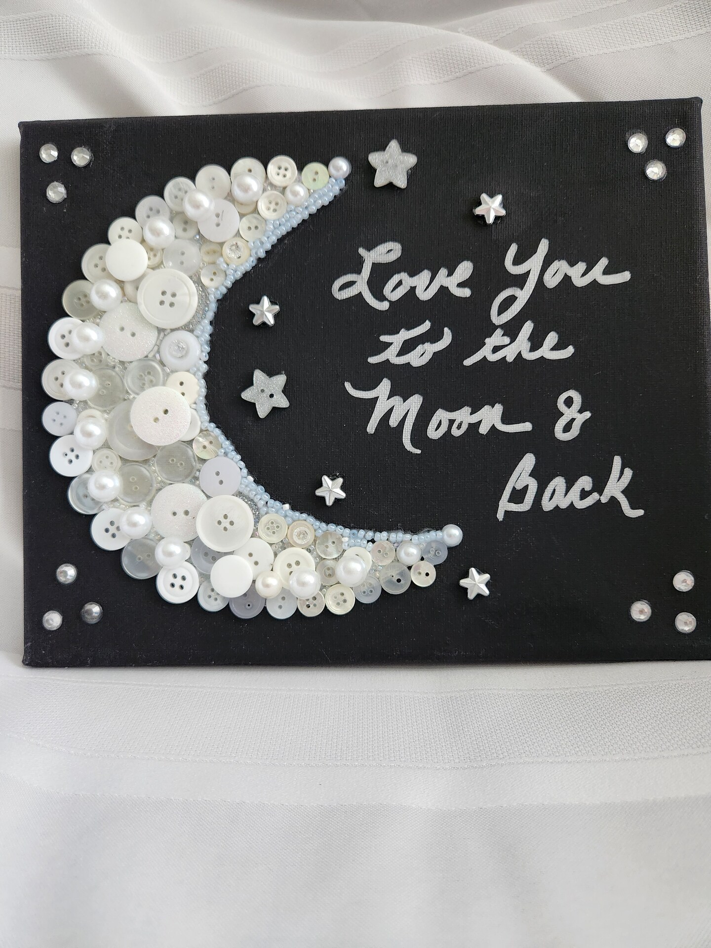 Geschenk Craft Wandschild 'I Love You To The Moon' – Tafellook, 20 X 20 Cm, Aus MDF Mit Aufkleber-Overlay
