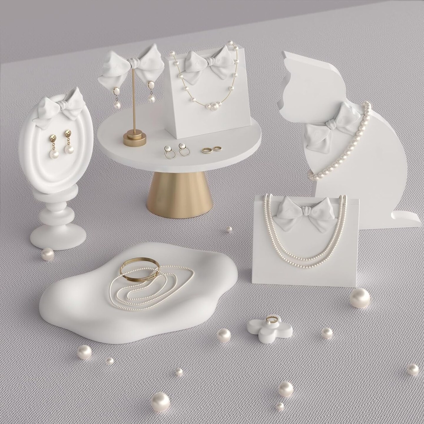 1200 Pcs Pearl Beads and Gold Spacer Beads Set for Jewelry Bracelet Making Kit with String and Charms for Adults DIY Art and Craft for Girls Friendship Bracelet for Necklace and Earring Supplies