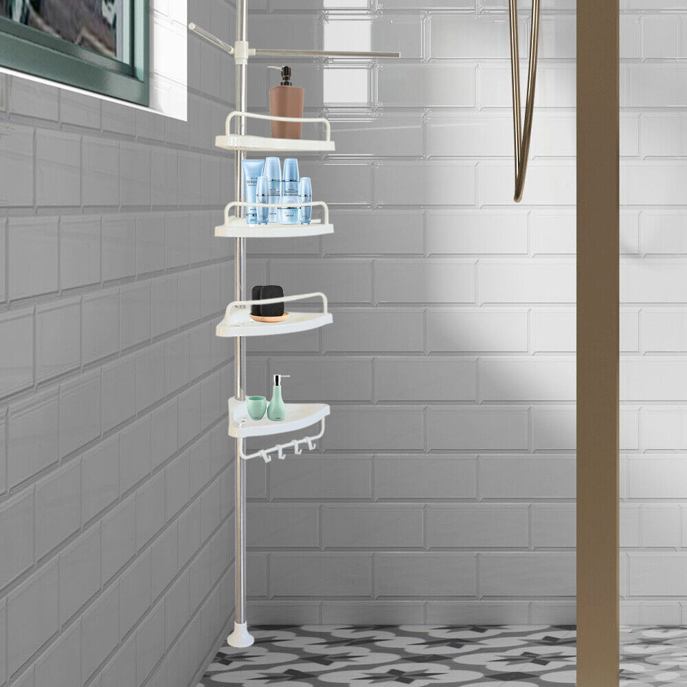 Kitcheniva 4 Layers Adjustable Shower Corner Pole Caddy Shelf Rack