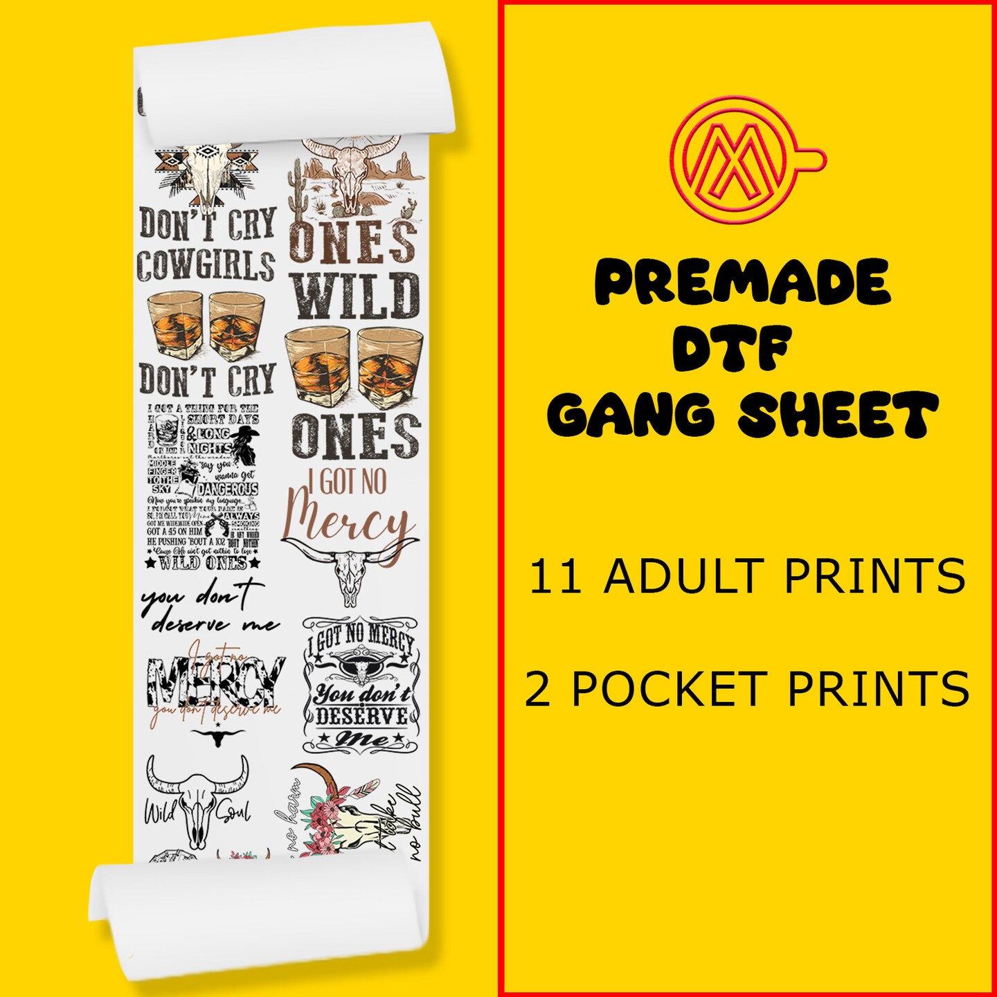 The Wild Ones DTF Transfer Gang Sheets - 22x60 - Direct-to-Film Printing