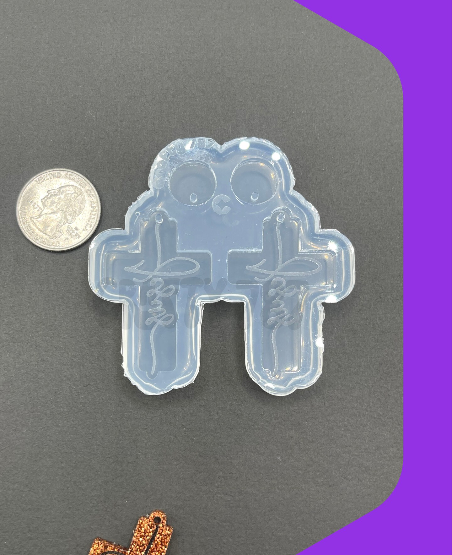 Cross Dangle Earring Silicone Mold, Keychain Mold (C14)