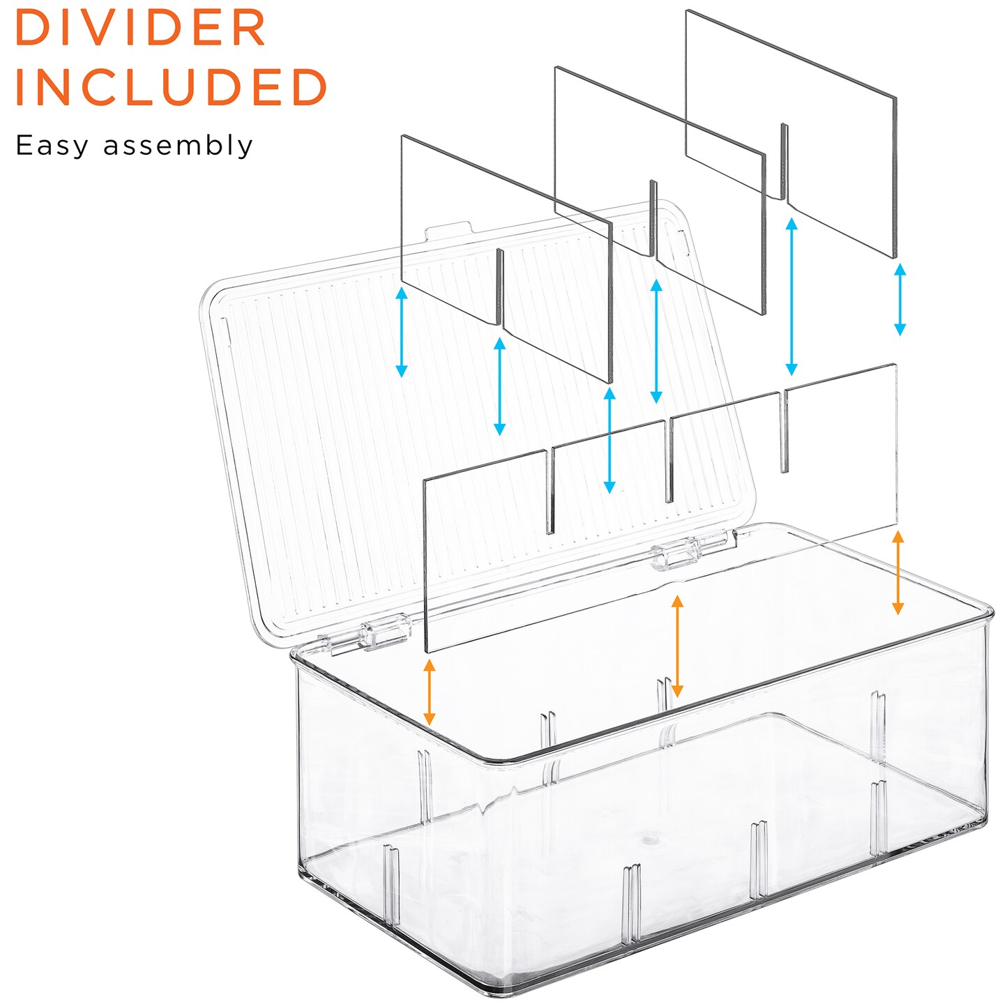 Sorbus 2 Pack Tea Bag Organizer Bins with Lids & 4 Removable Dividers